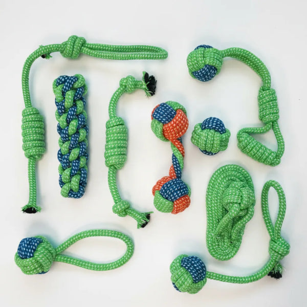 Cotton Rope Dog Chew Toy Set (9pcs)